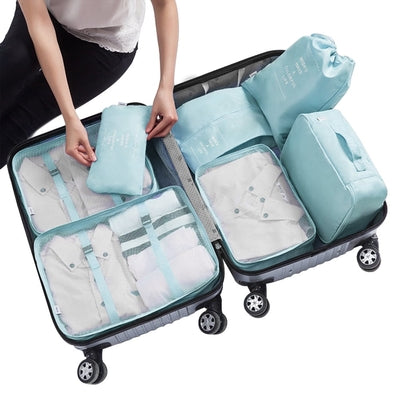 9pcs Set Packing Cubes for Travel Luggage Organizer with Laundry Bag or Toiletry Bag