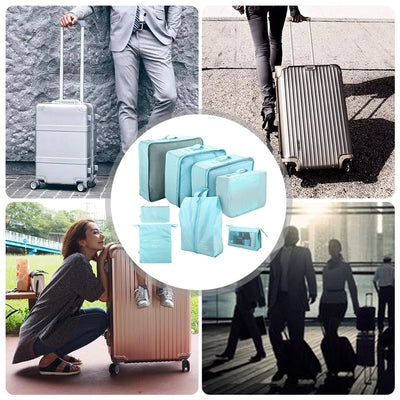 9pcs Set Packing Cubes for Travel Luggage Organizer with Laundry Bag or Toiletry Bag