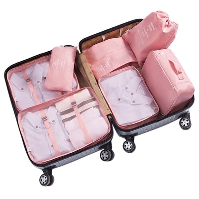 9pcs Set Packing Cubes for Travel Luggage Organizer with Laundry Bag or Toiletry Bag