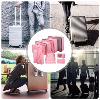 9pcs Set Packing Cubes for Travel Luggage Organizer with Laundry Bag or Toiletry Bag