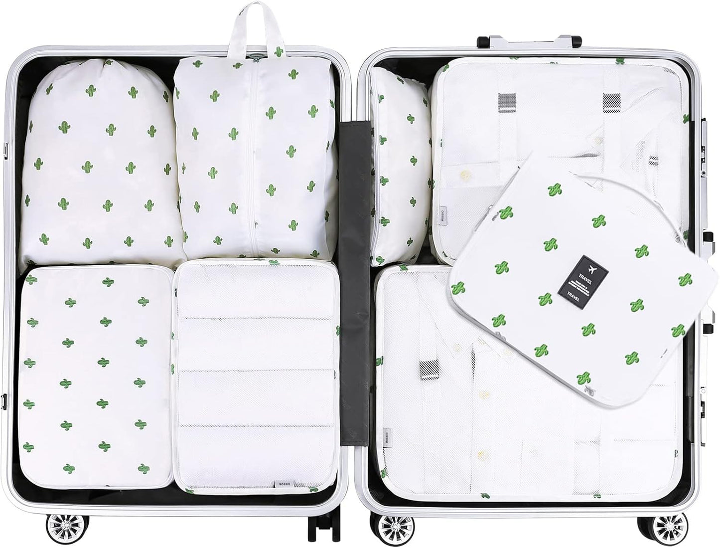 9pcs Set Packing Cubes for Travel Luggage Organizer with Laundry Bag or Toiletry Bag