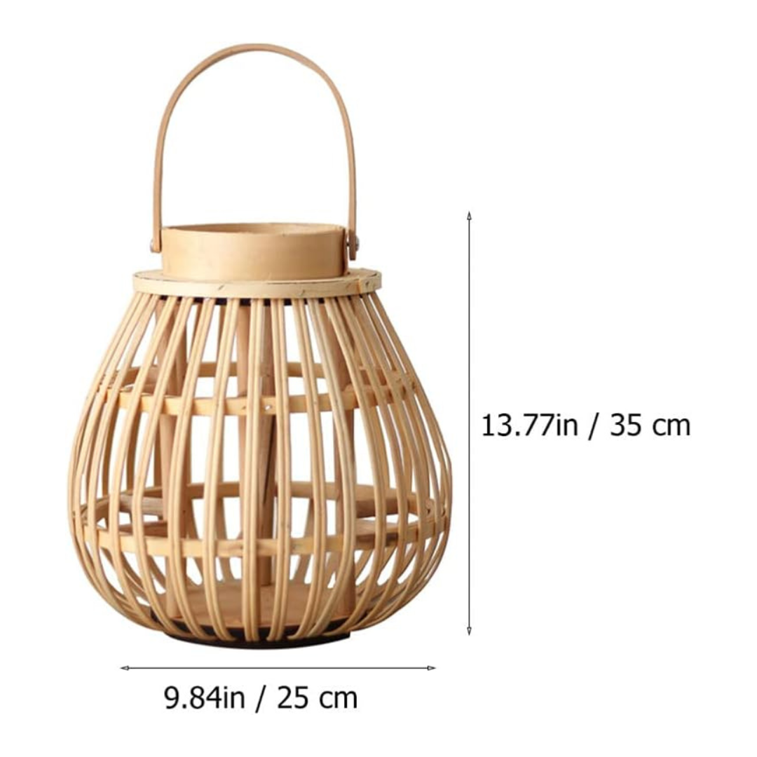 Handmade Lantern Candle Holder With Bamboo Handle