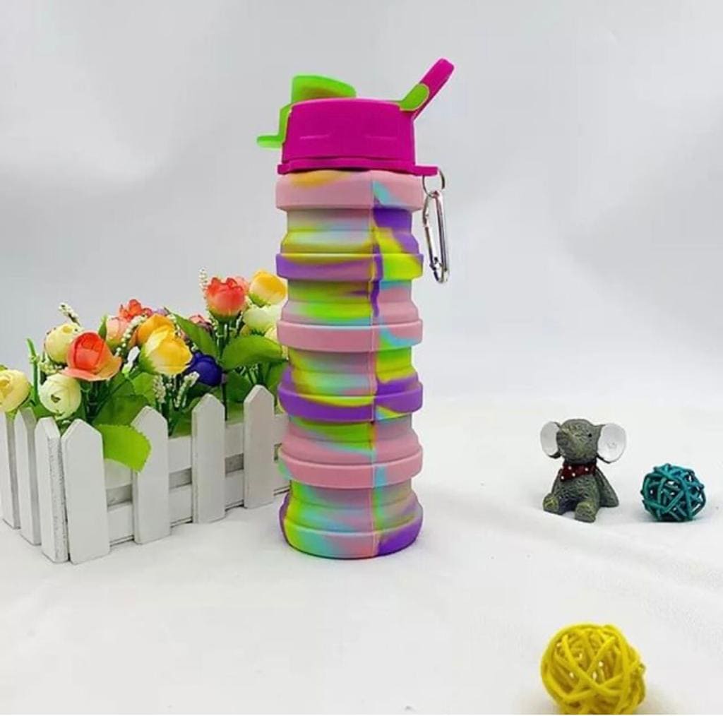 500ml Creative Portable Silicone Folding Sports Water Bottle