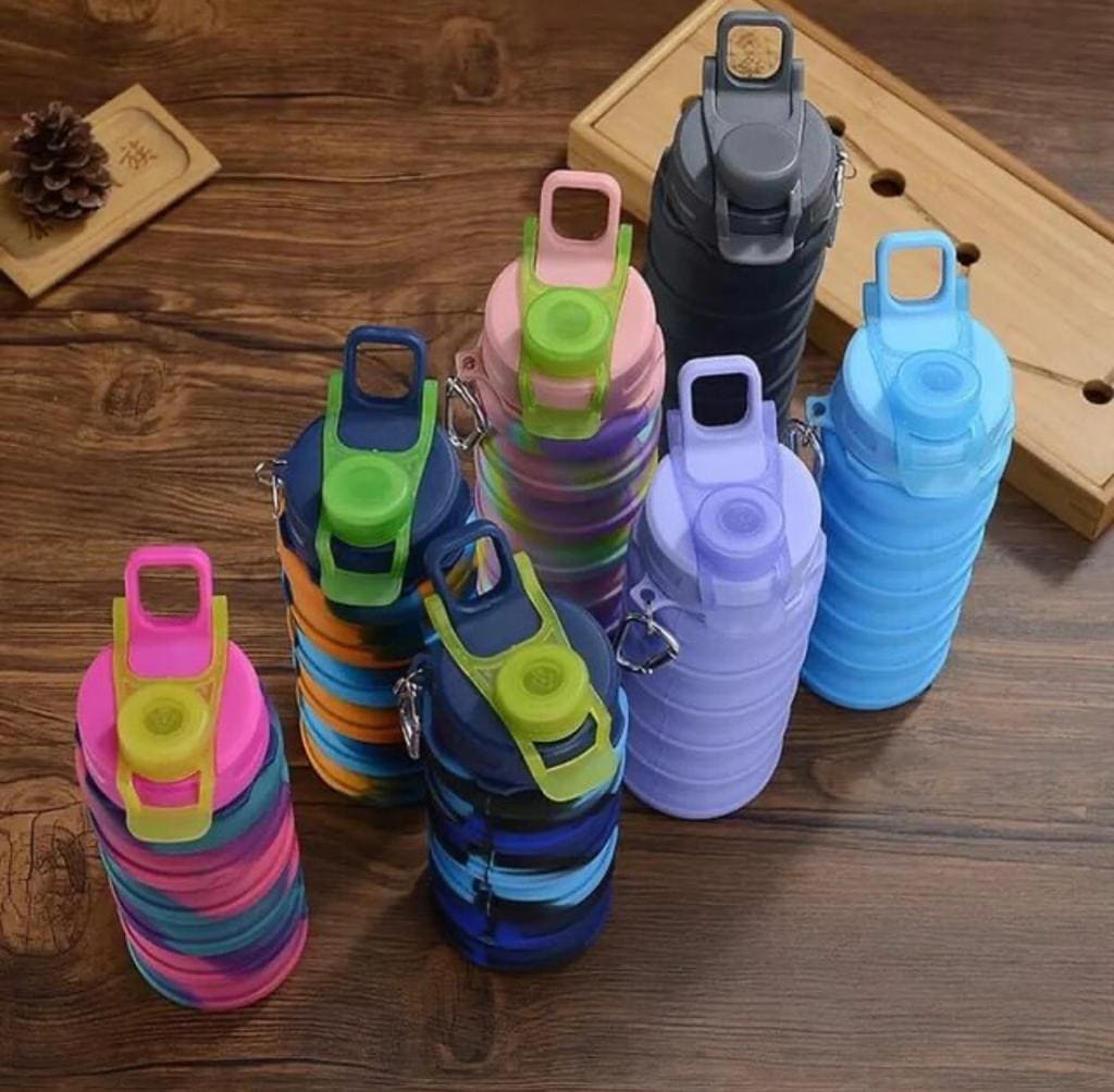 500ml Creative Portable Silicone Folding Sports Water Bottle
