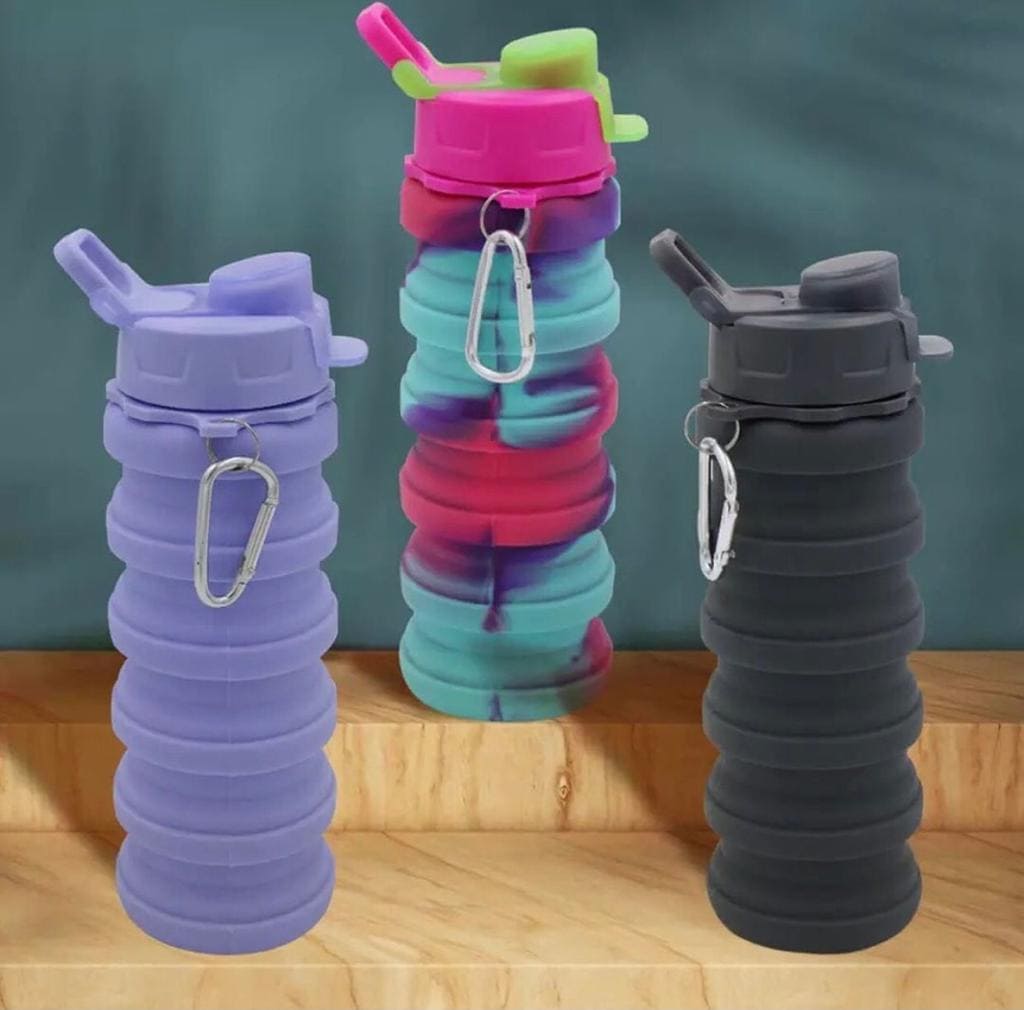 500ml Creative Portable Silicone Folding Sports Water Bottle