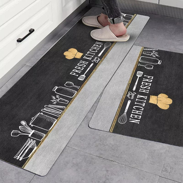Anti slip Kitchen Floor Mat Set- Fresh Kitchen