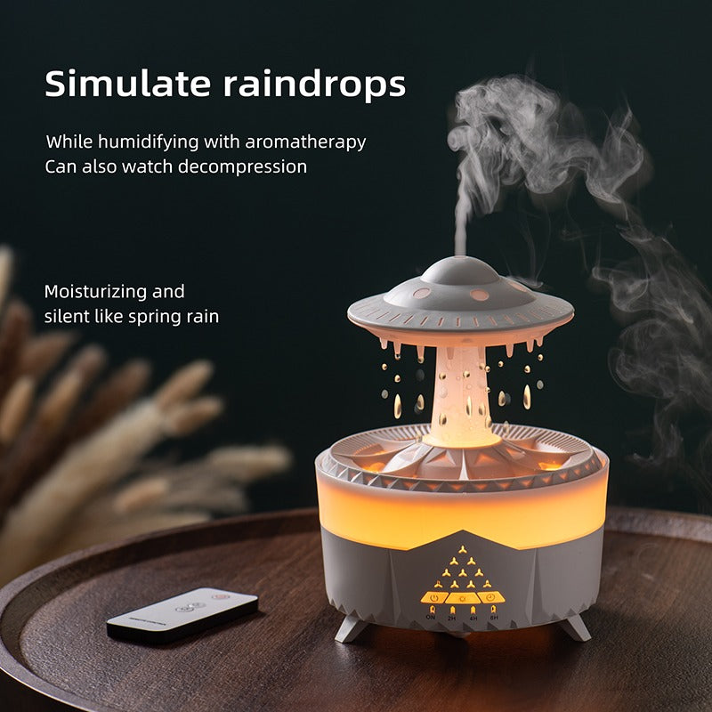Rain Cloud Humidifier Raindrop Mushroom Humidifier Colorful Night Light Essential Oil Diffuser