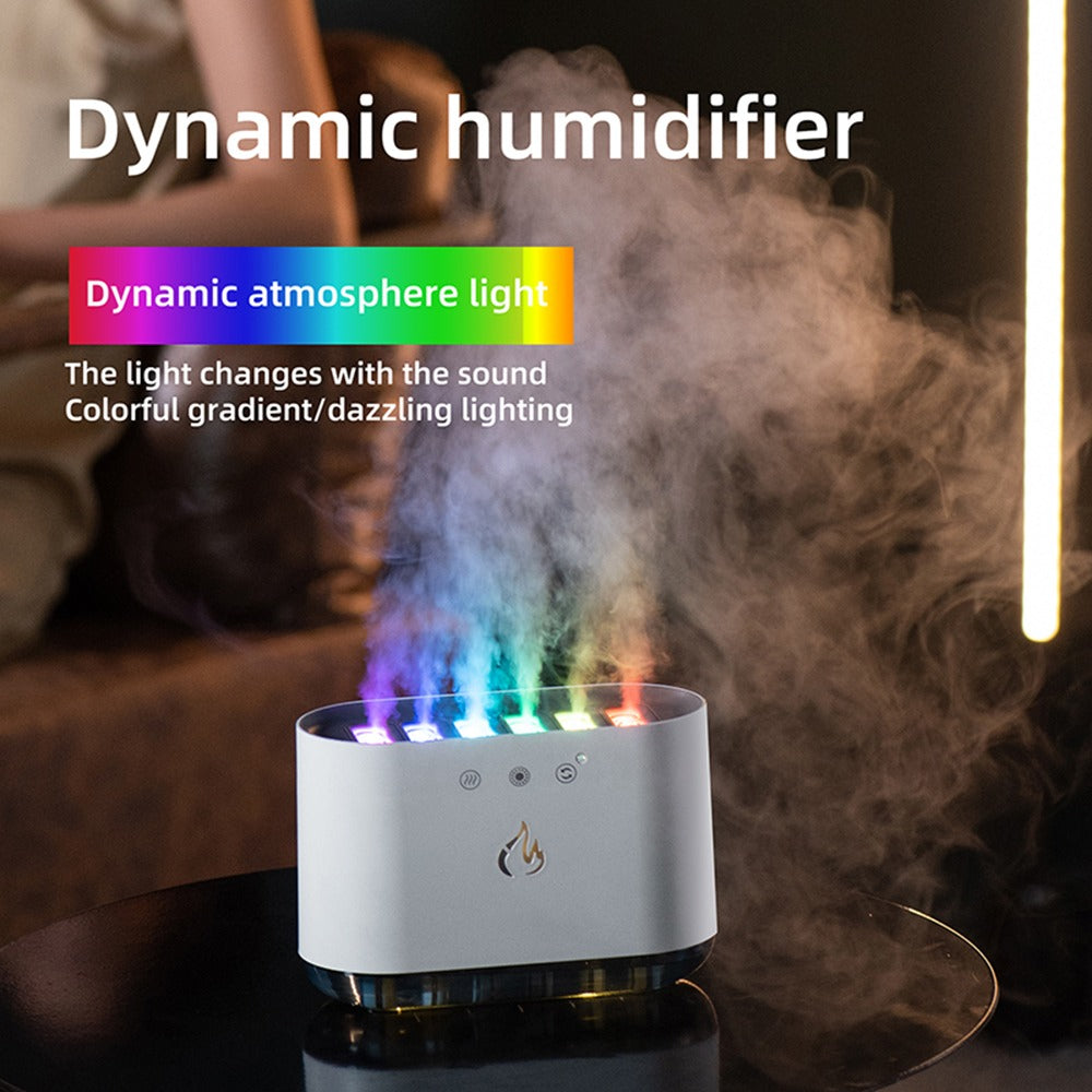 900ml Dynamic Flame Aroma Diffuser Humidifiers with music