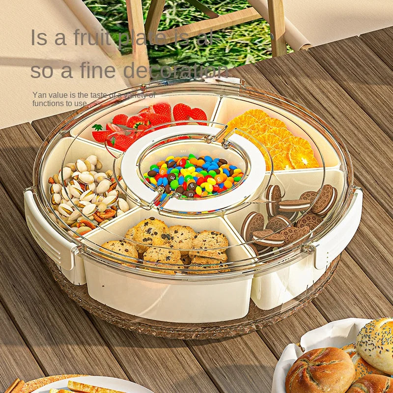 Fruit Snack Organizer Transparent Dried Fruit Snack Tray Large Capacity Food Cooler Decorative Tray