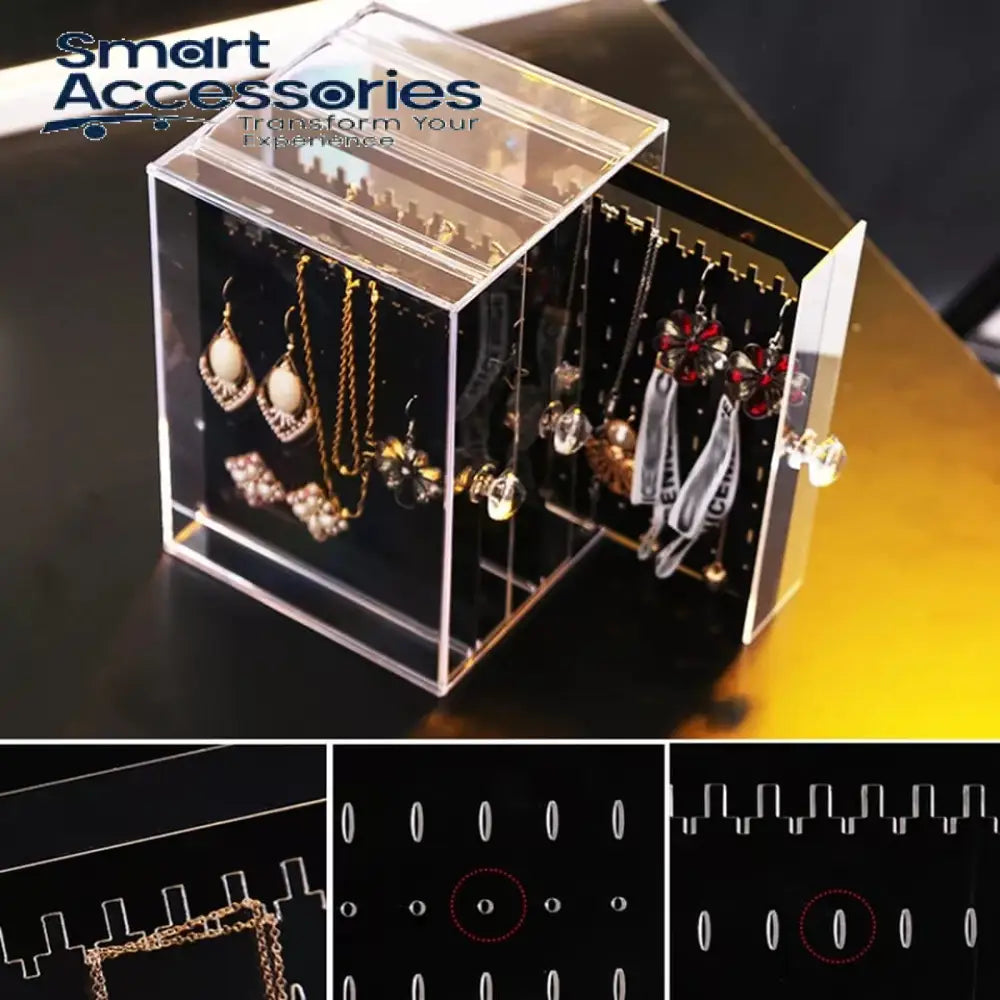 Acrylic Transparent Jewelry Storage Box And Earring Display Stand