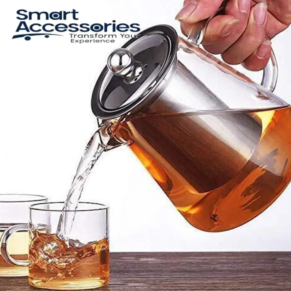 Borosilicate Glass Teapot High Temperature Resistant Tea & Coffee Pot With Infuser Strainer Lid