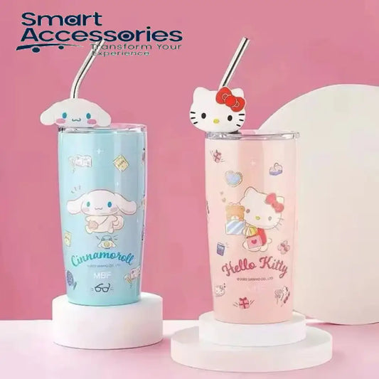 Cartoon Anime Cup With Straw