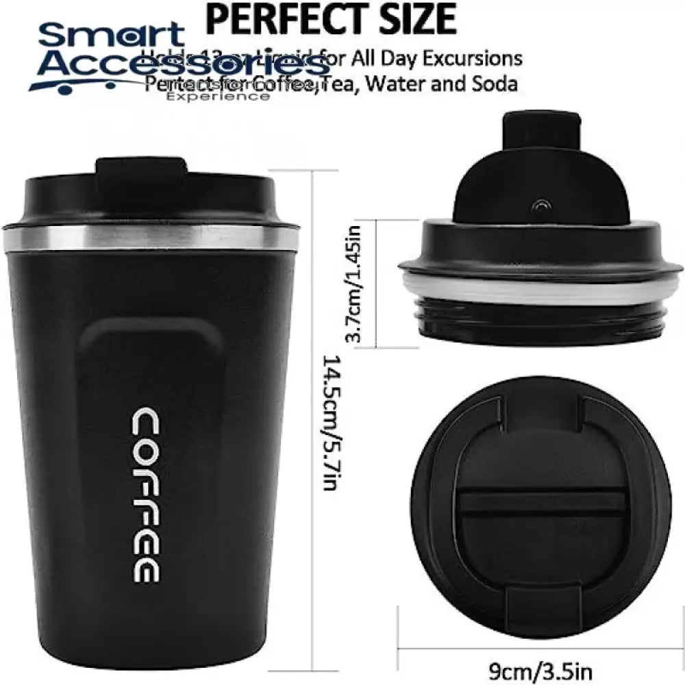 Coffee Travel Mug Spill Proof With Lid - Thermos Cup For Keep Hot/Ice Tea