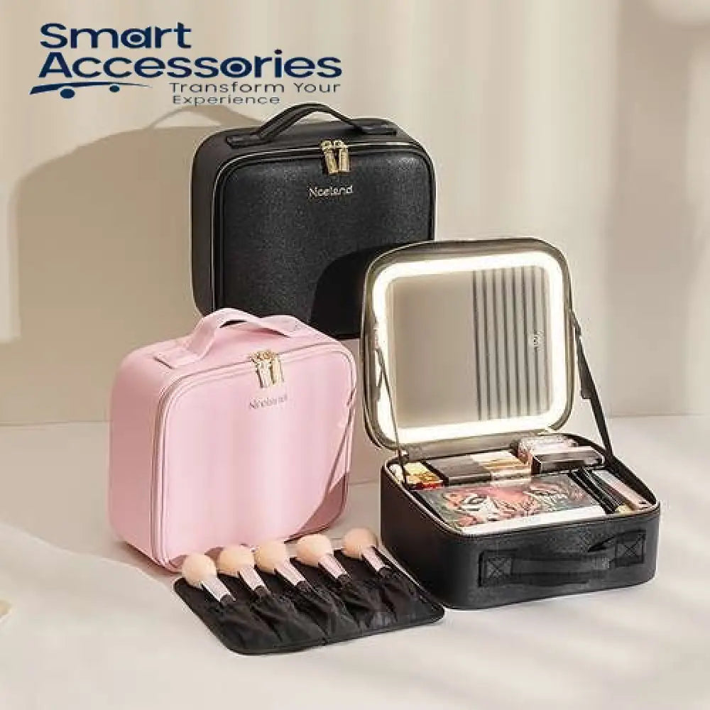 Cosmetics Storage Bag With Led Mirror