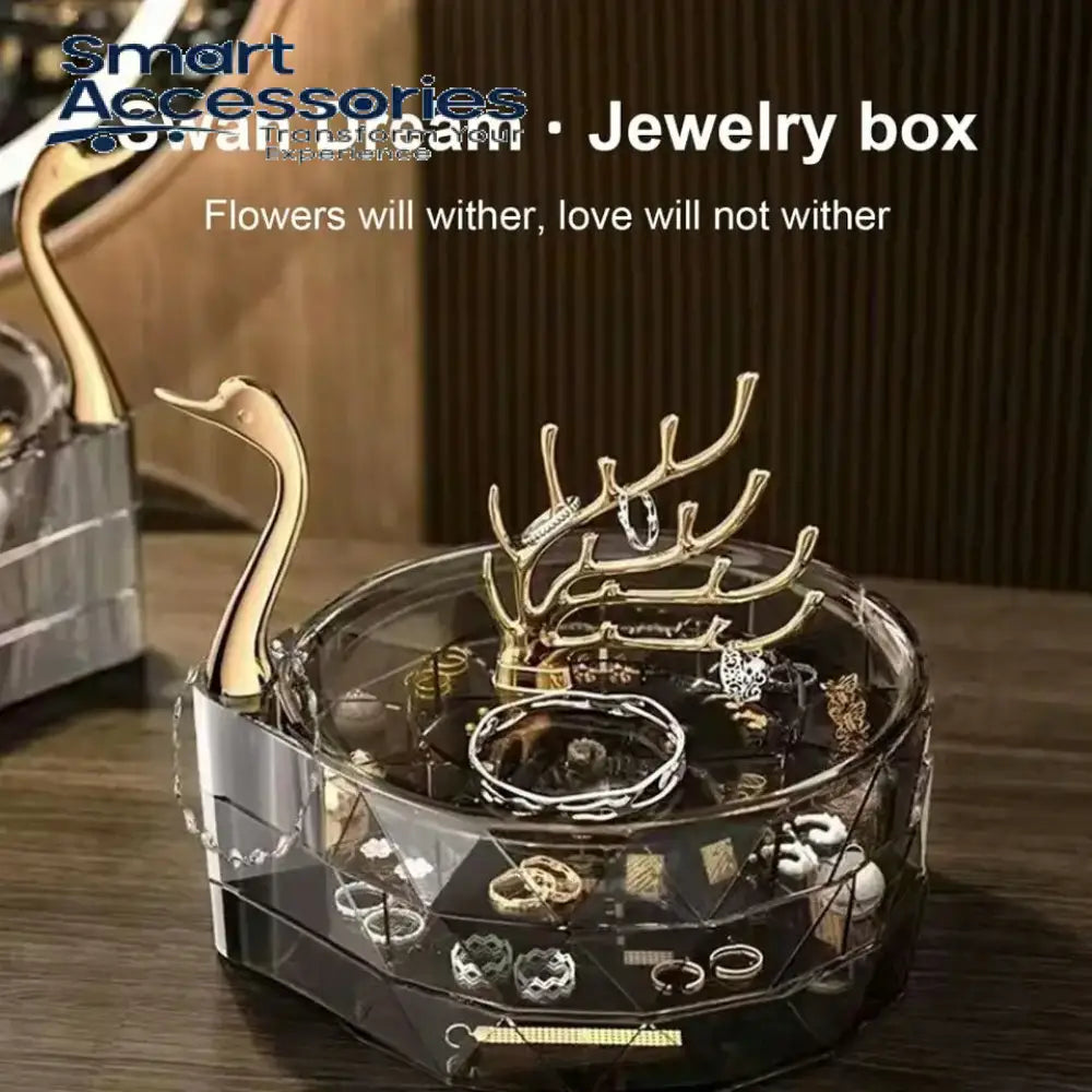 Creative 3 Layers Swan Jewelry Box Luxury Organizer