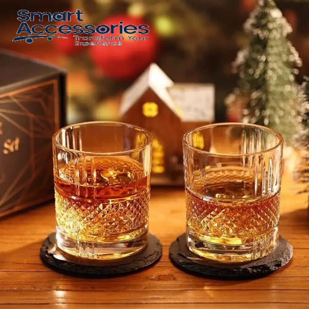 Crystal Cut Scotch Glass Set Of 6