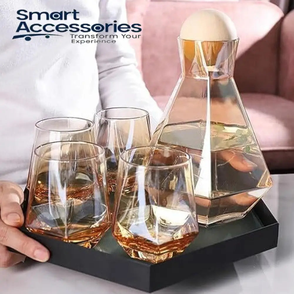 Crystal Glass Hexagonal Pitcher Water Set