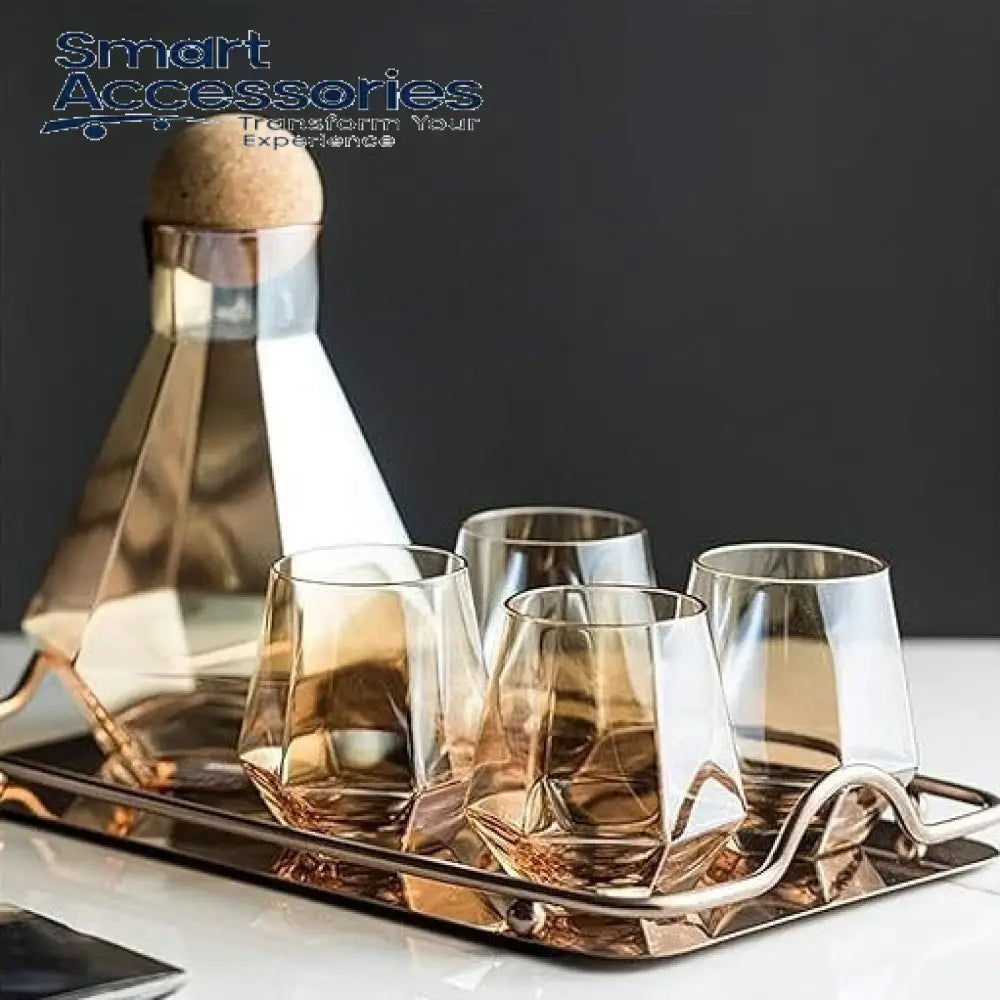 Crystal Glass Hexagonal Pitcher Water Set