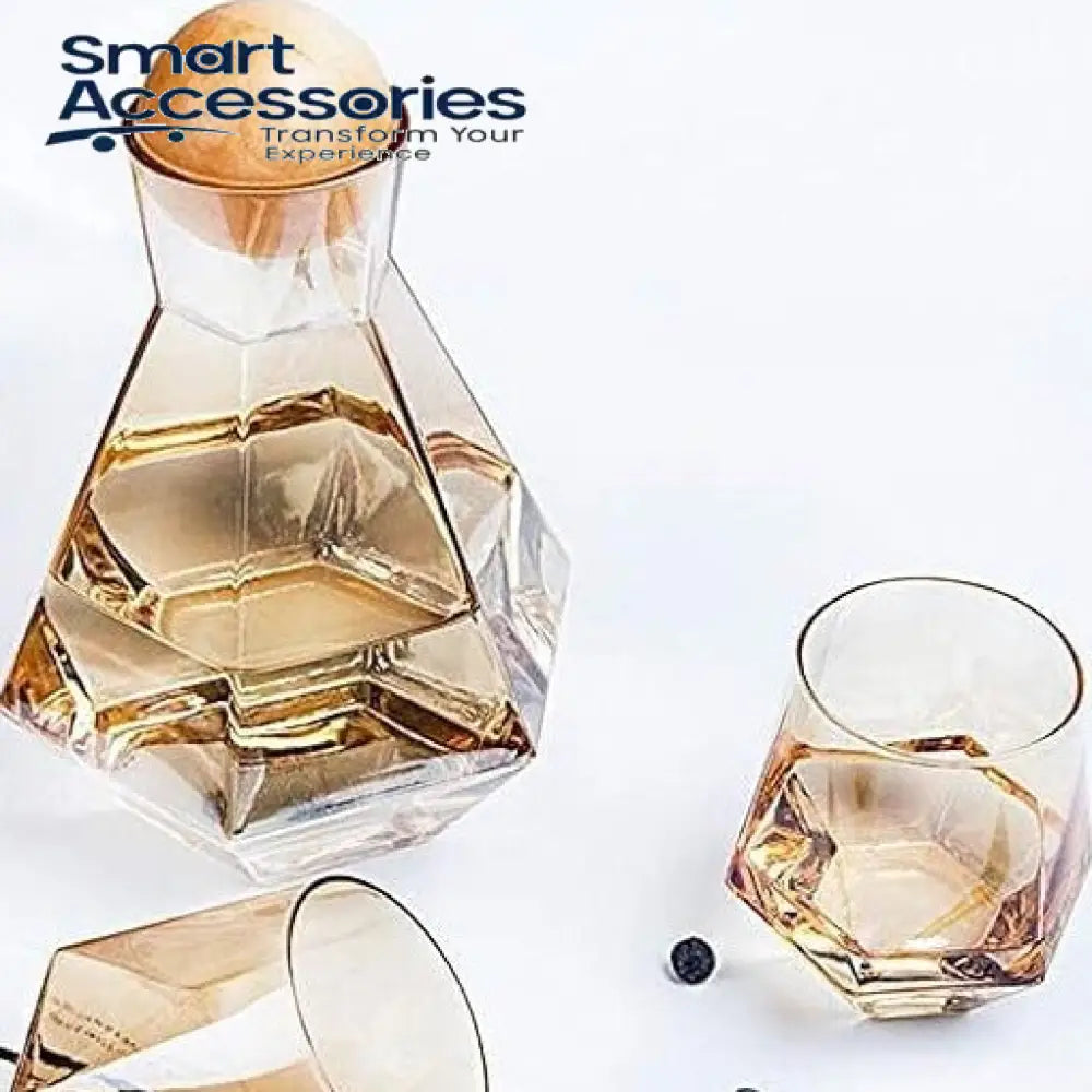 Crystal Glass Hexagonal Pitcher Water Set