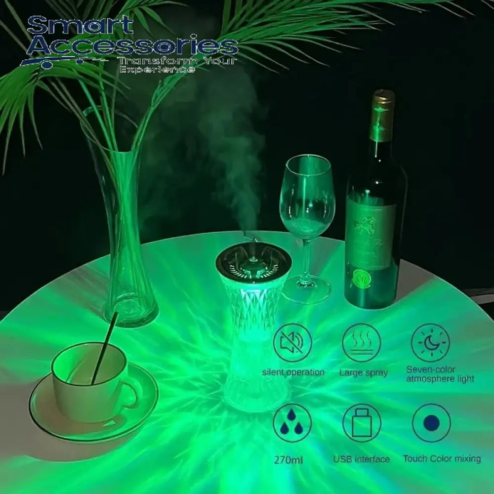 Crystal Lamp Air Humidifier Color Night Light Touch