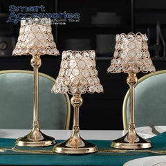 Crystal Lamp Style Candle Stand Set Of 3