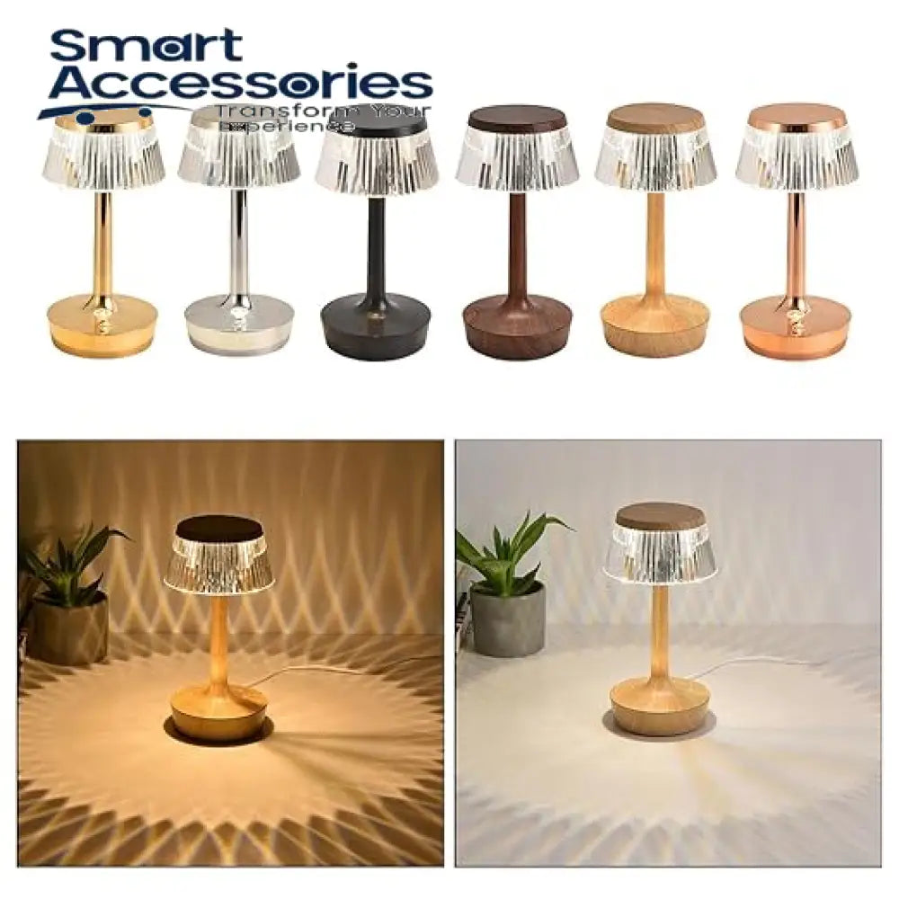 Crystal Projection Desk Lamp Charging Touch