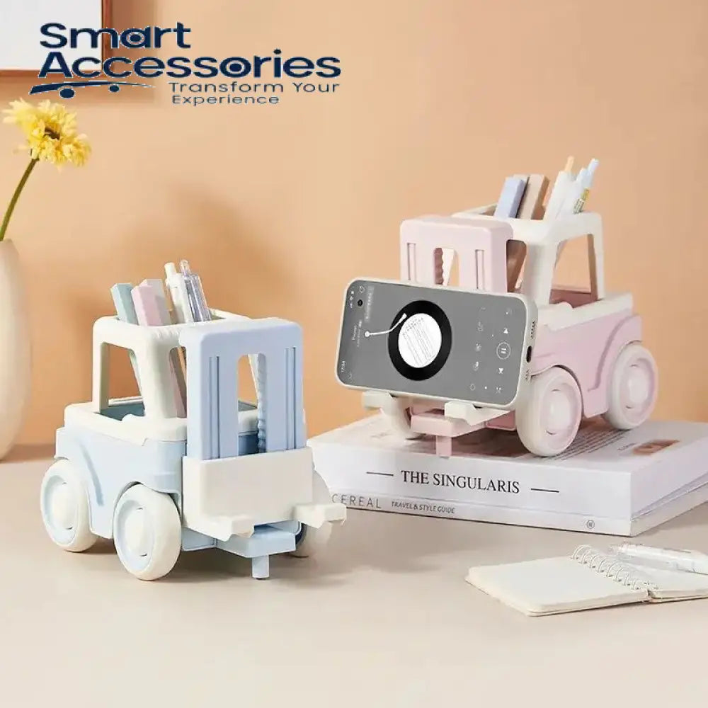 Cute Forklift Shape Desktop Pen Holder