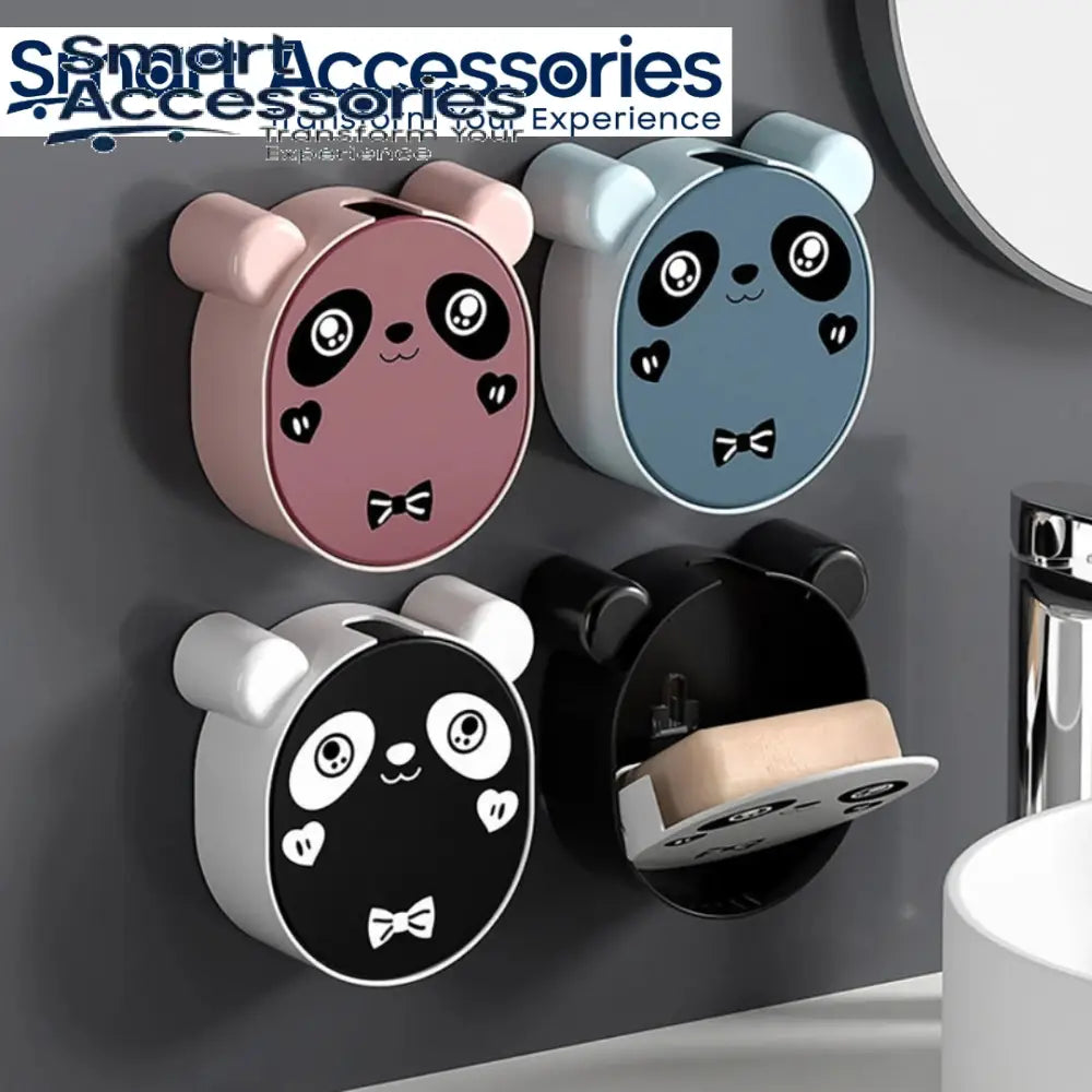 Cute Panda Wall Mounted Soap Box With Lid (Each)