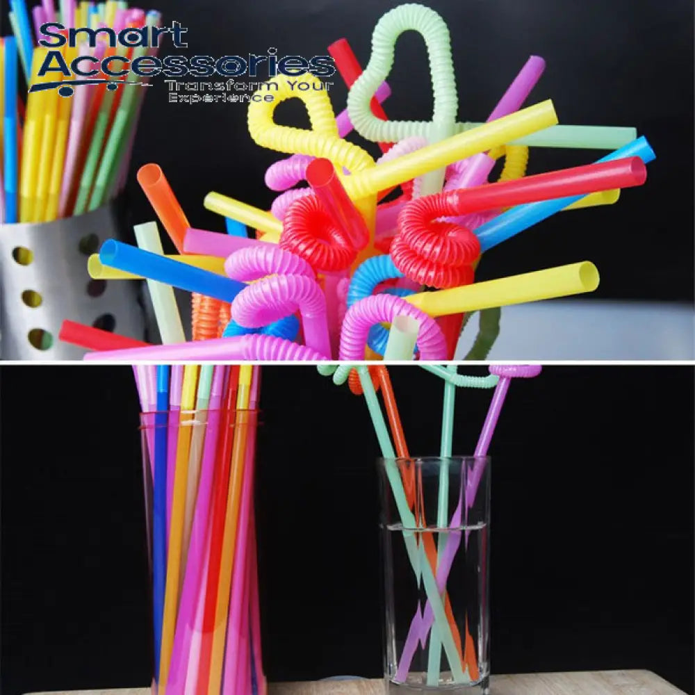 Disposable Plastic Color Straw (100Pcs)