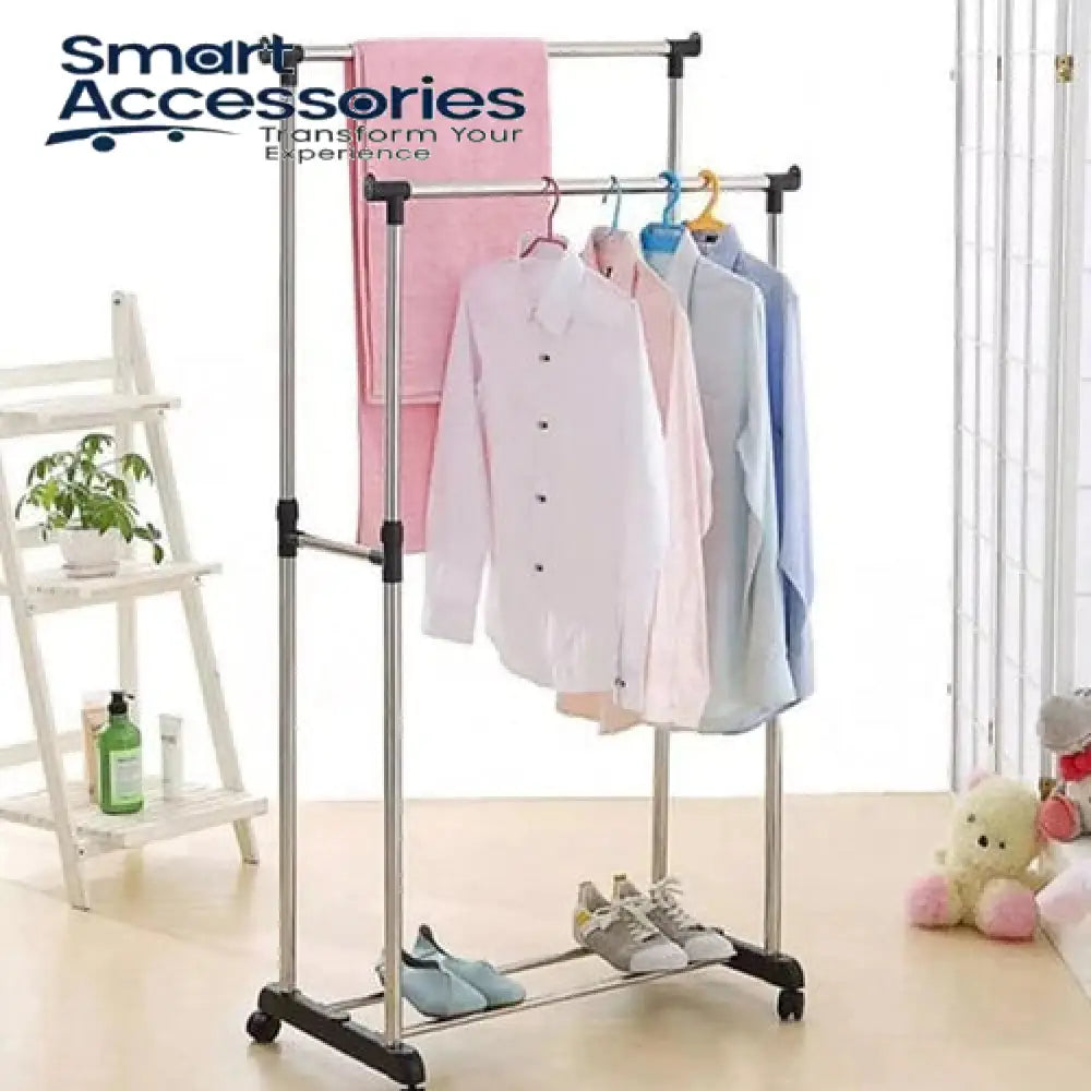 Double-Pole Clothes Rack