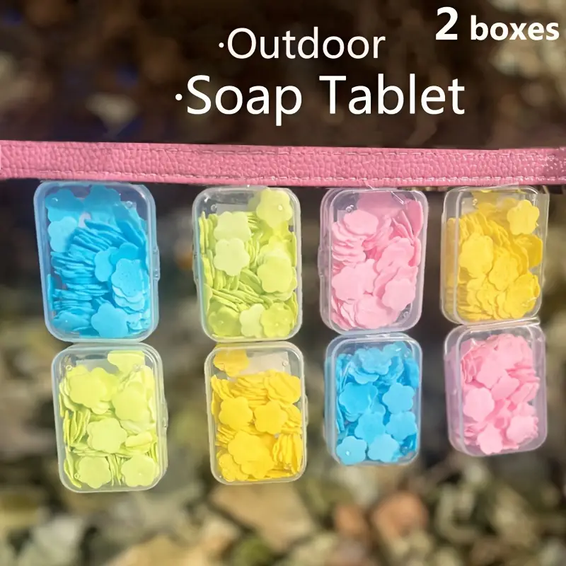 Mini Scented Portable Paper Soap Petals – 100pcs Box for Travel & Hygiene
