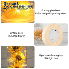 Eternal Flower Led Light Foil Flower In Glass Cover Night Lights