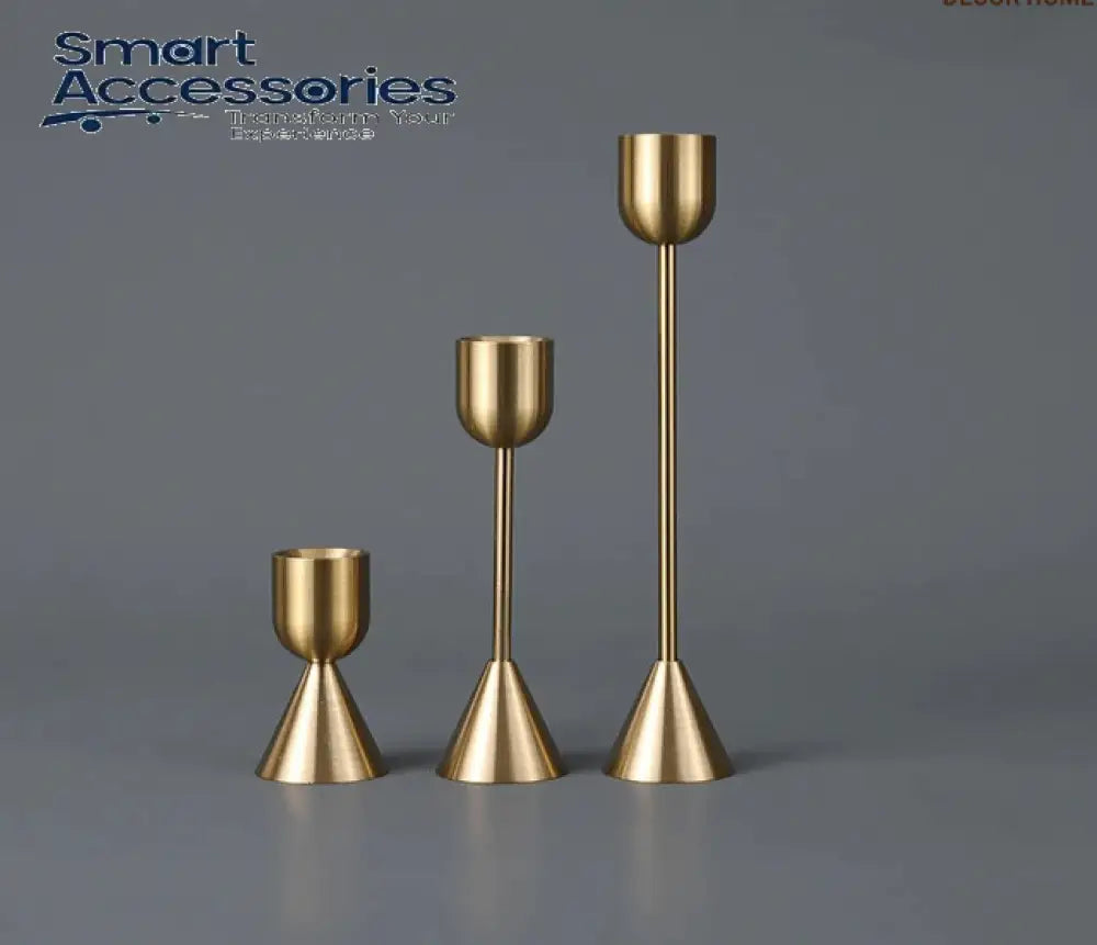 European Gold Candle Holder(Set Of 3)