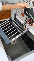 Expandable In Sink Kitchen Dish Drying Rack Over The