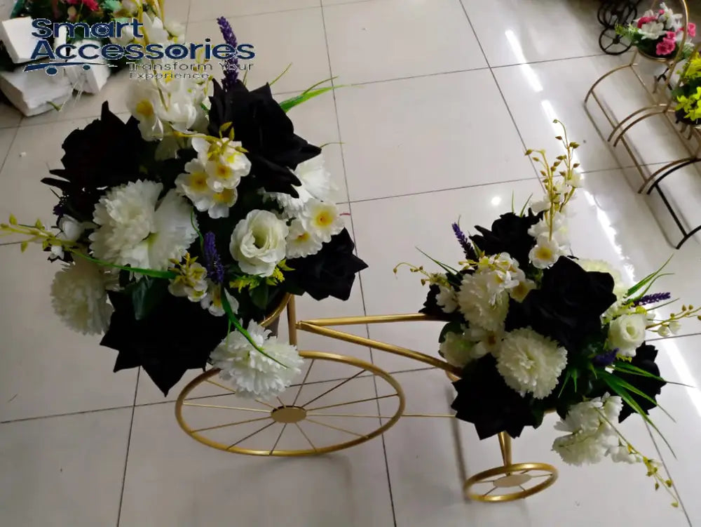 Floor Cycle Stand Pot With Flower Arrangement