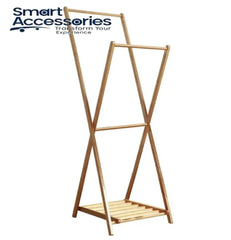 Foldable Wooden Coat Rack Hanger Stand With Shoe