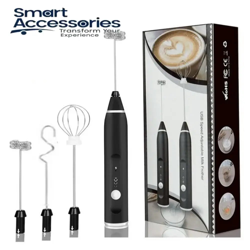Handheld Usb Rechargeable Foam Maker Electric Frother With 2 Stainless Whisks
