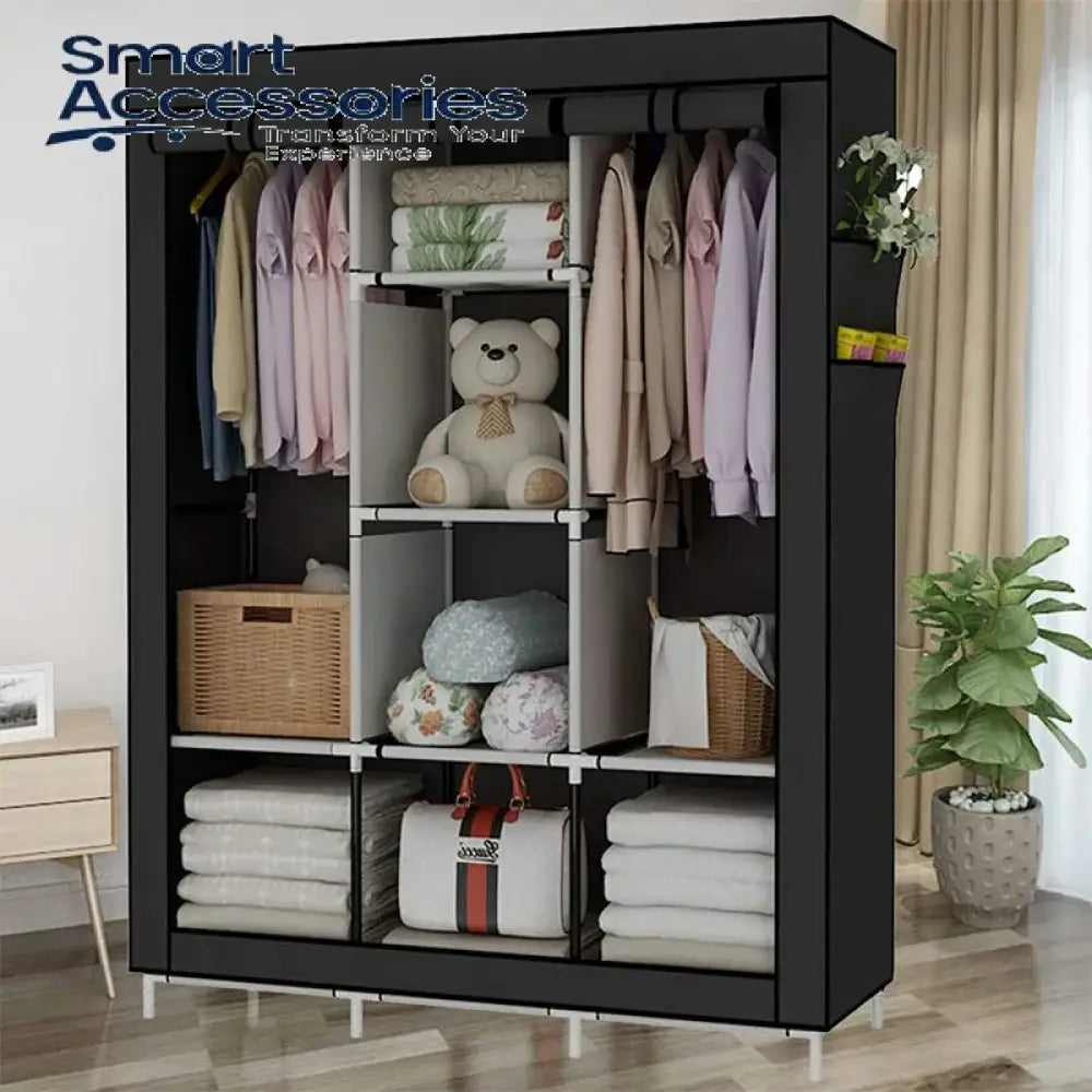 High Capacity 3 Door Folding Wardrobe Cupboard