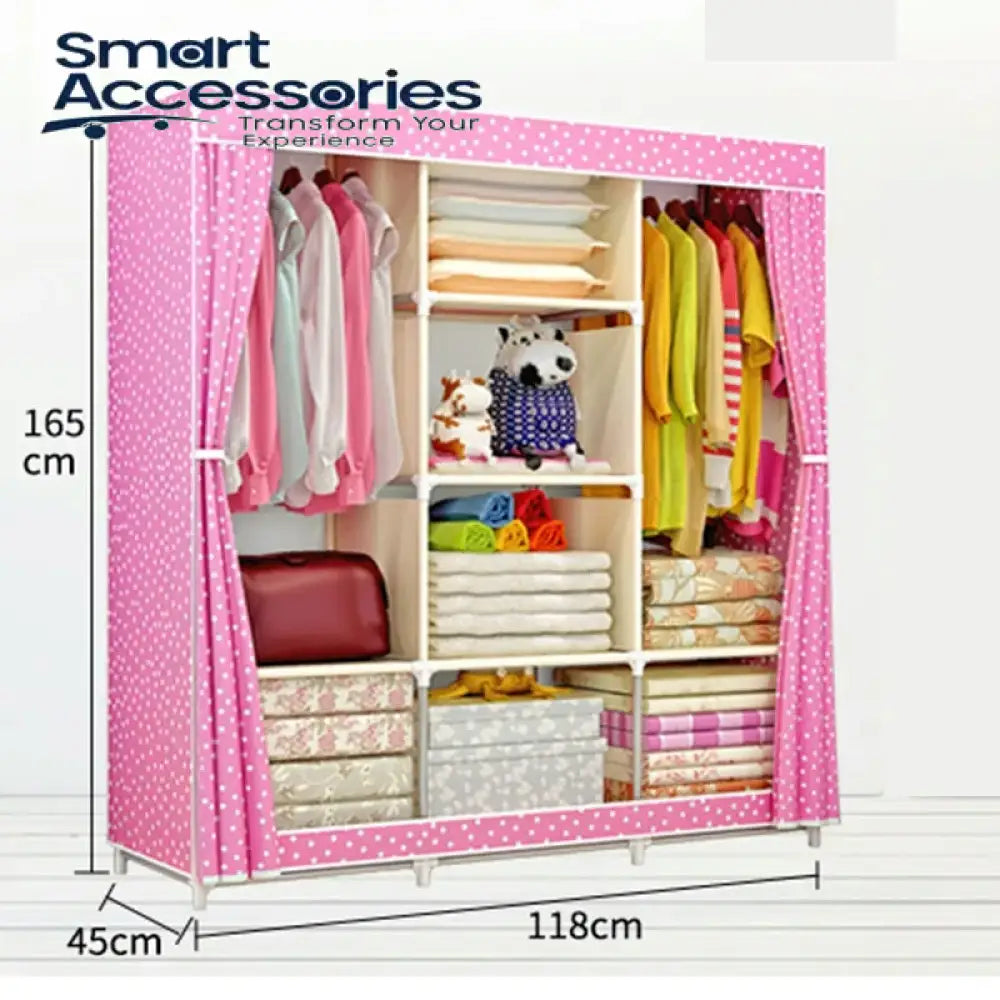 High Capacity 3 Door Folding Wardrobe Cupboard