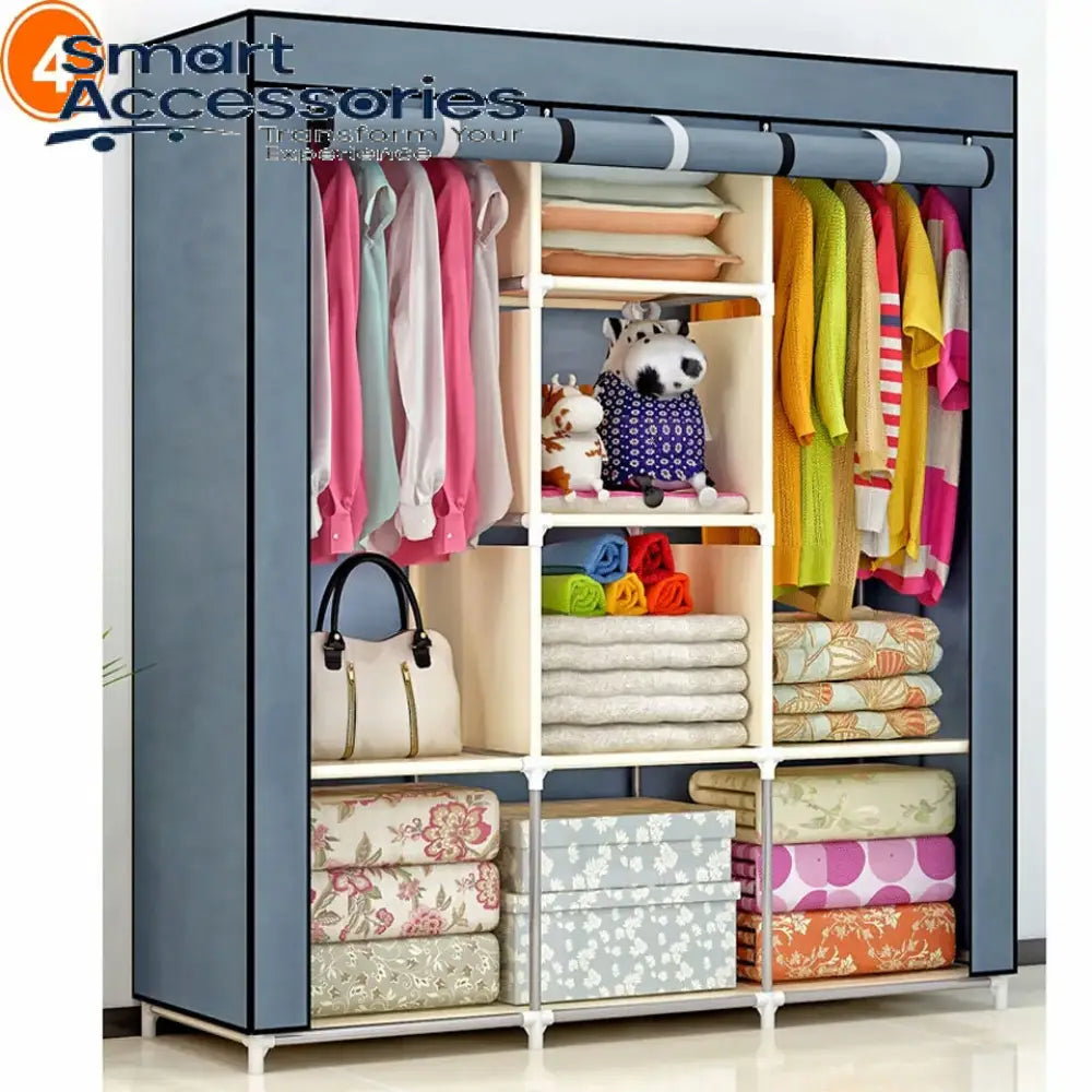 High Capacity 3 Door Folding Wardrobe Cupboard