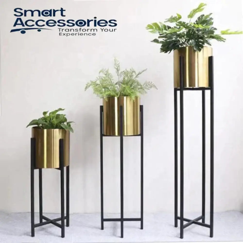 High Class Planter Set Of 3 With Arrangement