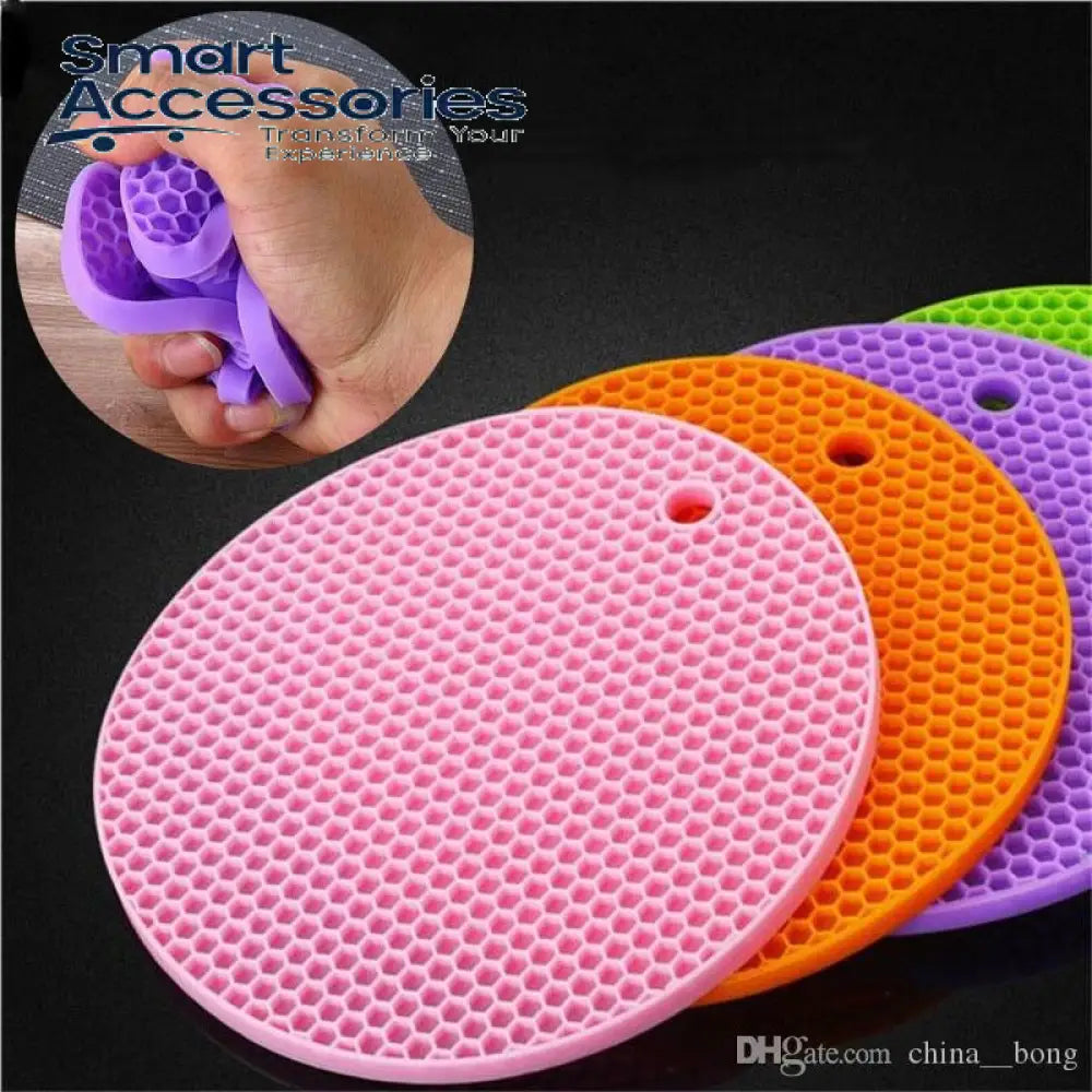 Household Kitchen Round Non-Slip Heat Resistant Table Pads Cup Silicone Mats