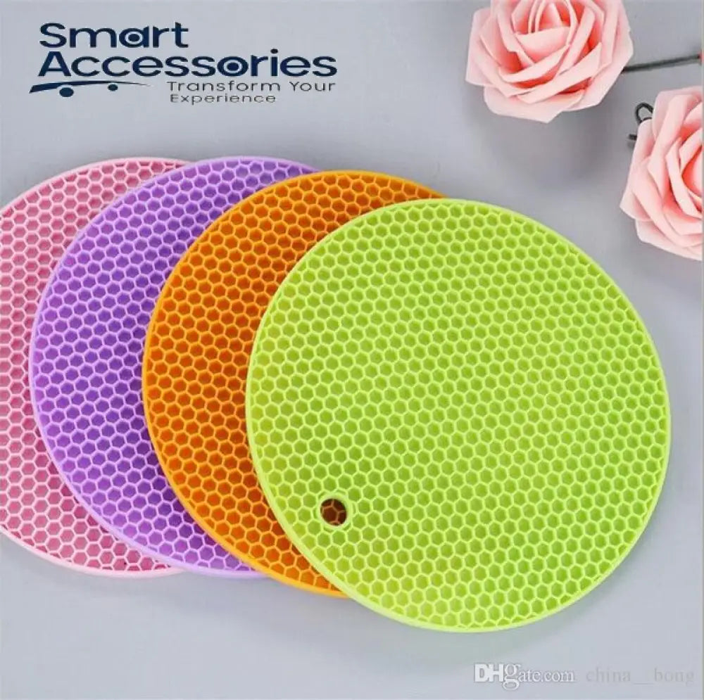 Household Kitchen Round Non-Slip Heat Resistant Table Pads Cup Silicone Mats