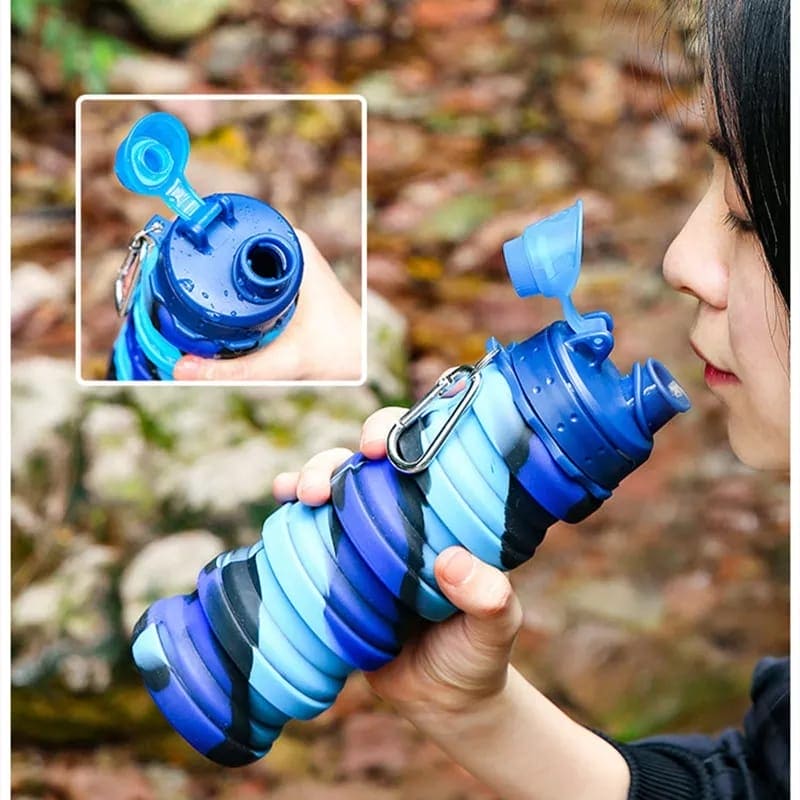 500ml Creative Portable Silicone Folding Sports Water Bottle