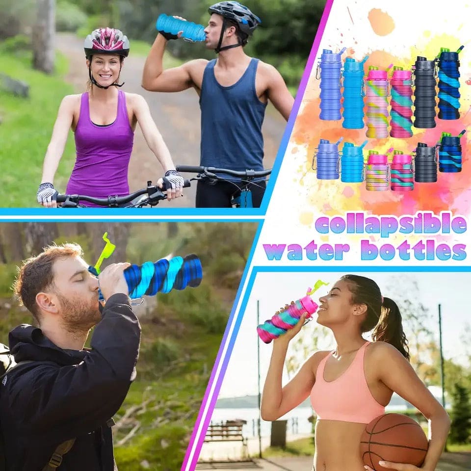500ml Creative Portable Silicone Folding Sports Water Bottle