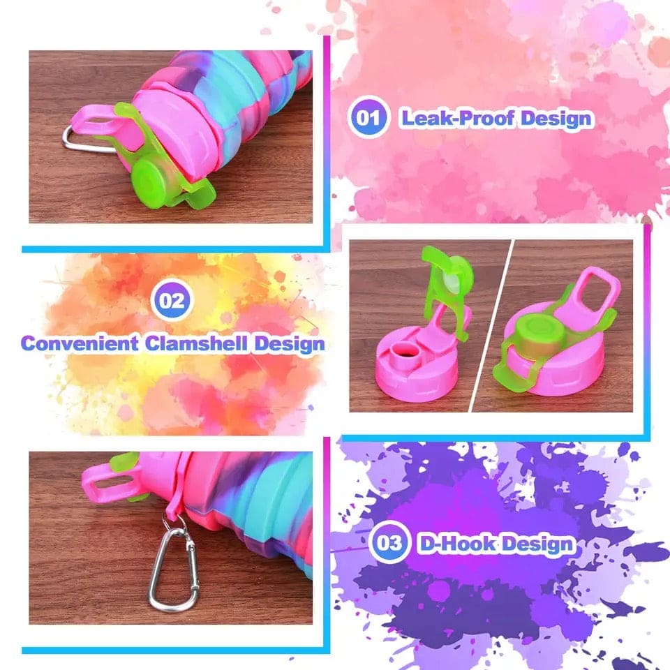 500ml Creative Portable Silicone Folding Sports Water Bottle