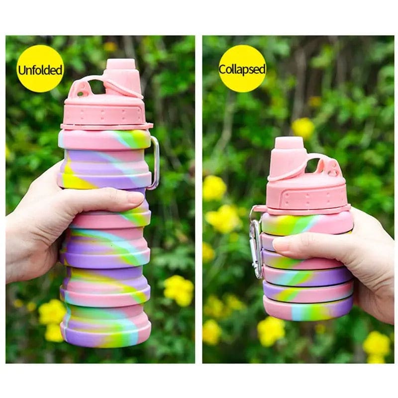 500ml Creative Portable Silicone Folding Sports Water Bottle