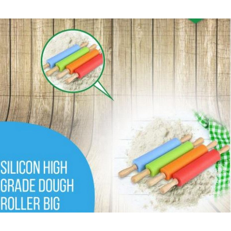 Silicone Dough Rolling Pin Wooden Handle Roller Pin