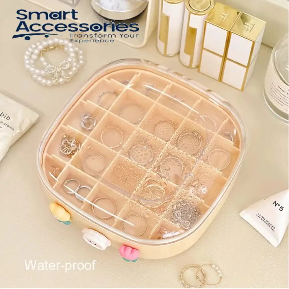 Jewelry Organizer Boxes Plastic Storage Box Grid Double Layer