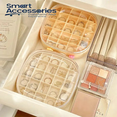 Jewelry Organizer Boxes Plastic Storage Box Grid Double Layer